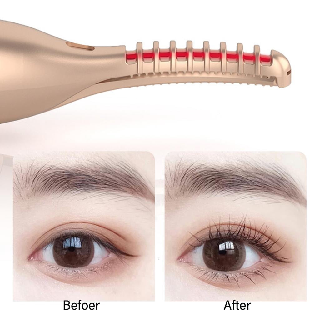 Precise Electric Eyebrow Styler for Women 2 in 1 Epilator Heating Eyelash Curler Noiseless Face Hair Remover