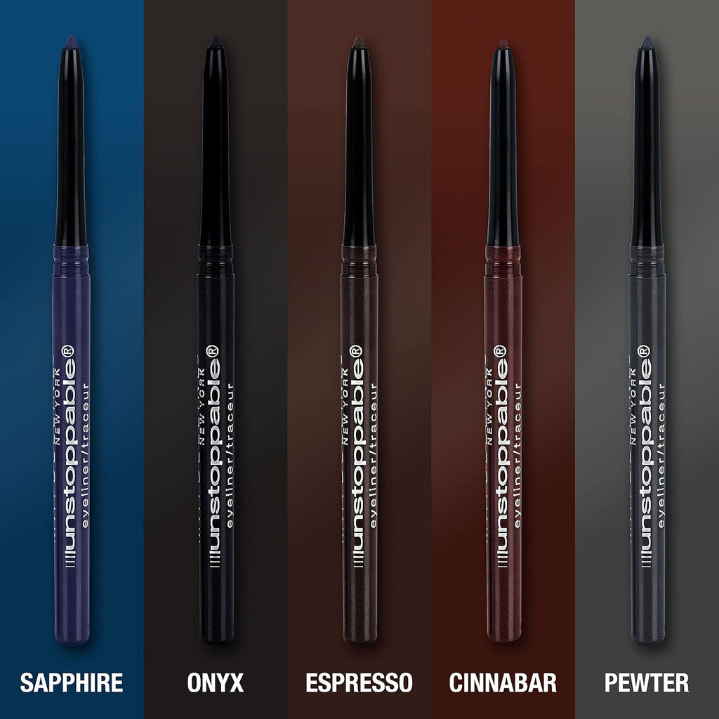 Maybelline Unstoppable Waterproof Mechanical Black Eyeliner Pencil, Easy to Apply, Smooth Glide, up to 24 Hour Wear, Onyx