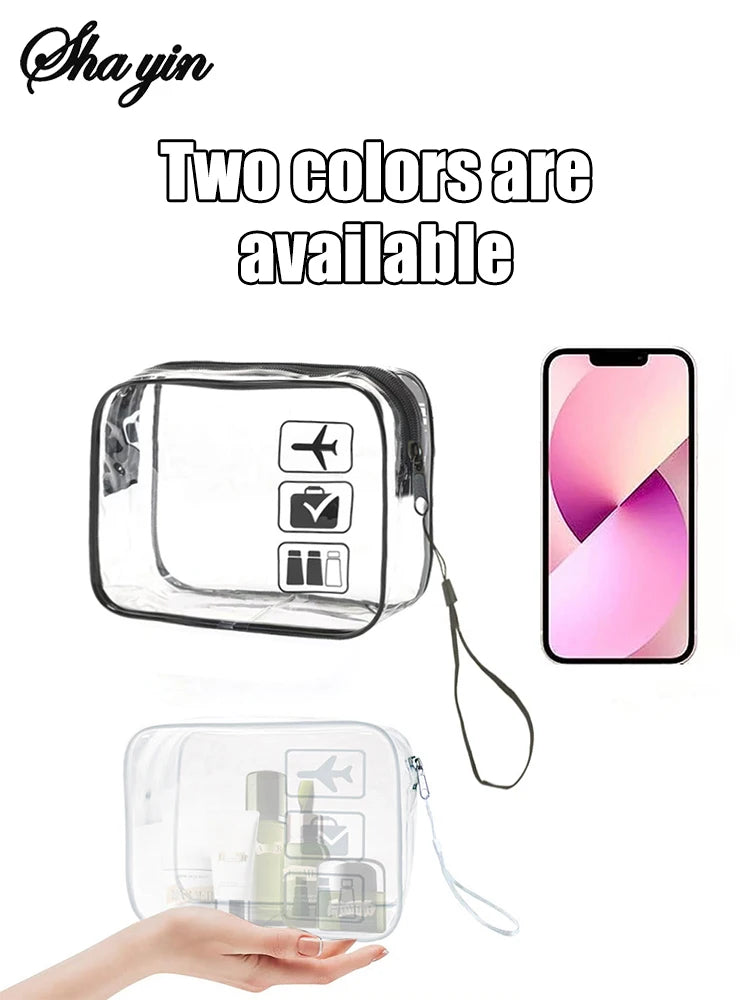 Transparent Makeup Bag, Portable Outdoor Grooming Bag, Minimalist Travel Storage Bag, PVC Transparent Makeup Bag