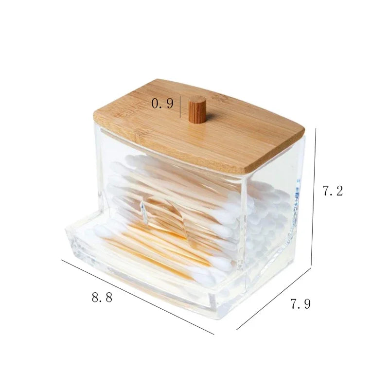 Elegant Bamboo Swab Organizer