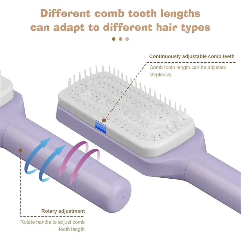Self Cleaning Hair Comb Massage Air Cushion Comb Rotatable Anti-Static Hair Smoothing Brush Anti-Static Self Cleaning Hair Combs