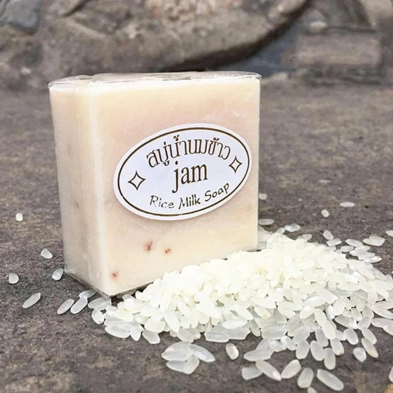 6PCS Thailand Rice Milk Soap Original Wholesale Handmade Soap Rice Milk Whitening Soap Goat Milk Soap Rice Soap for Whitening