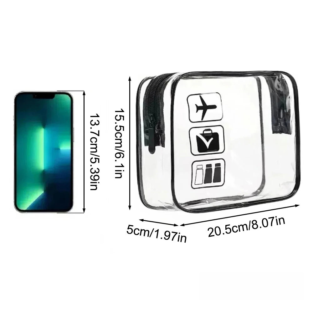 Transparent Makeup Bag, Portable Outdoor Grooming Bag, Minimalist Travel Storage Bag, PVC Transparent Makeup Bag