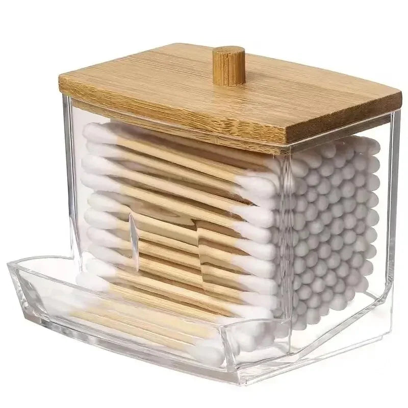 Elegant Bamboo Swab Organizer