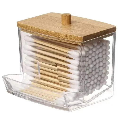Elegant Bamboo Swab Organizer