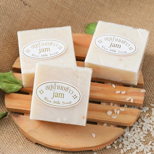 6PCS Thailand Rice Milk Soap Original Wholesale Handmade Soap Rice Milk Whitening Soap Goat Milk Soap Rice Soap for Whitening
