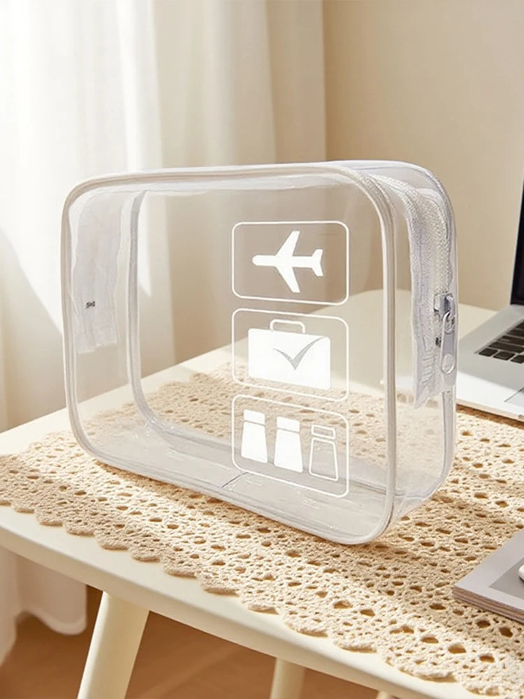 Transparent Makeup Bag, Portable Outdoor Grooming Bag, Minimalist Travel Storage Bag, PVC Transparent Makeup Bag