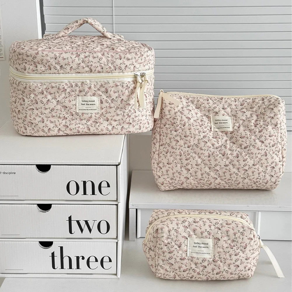 Chic Floral Makeup Organizer
