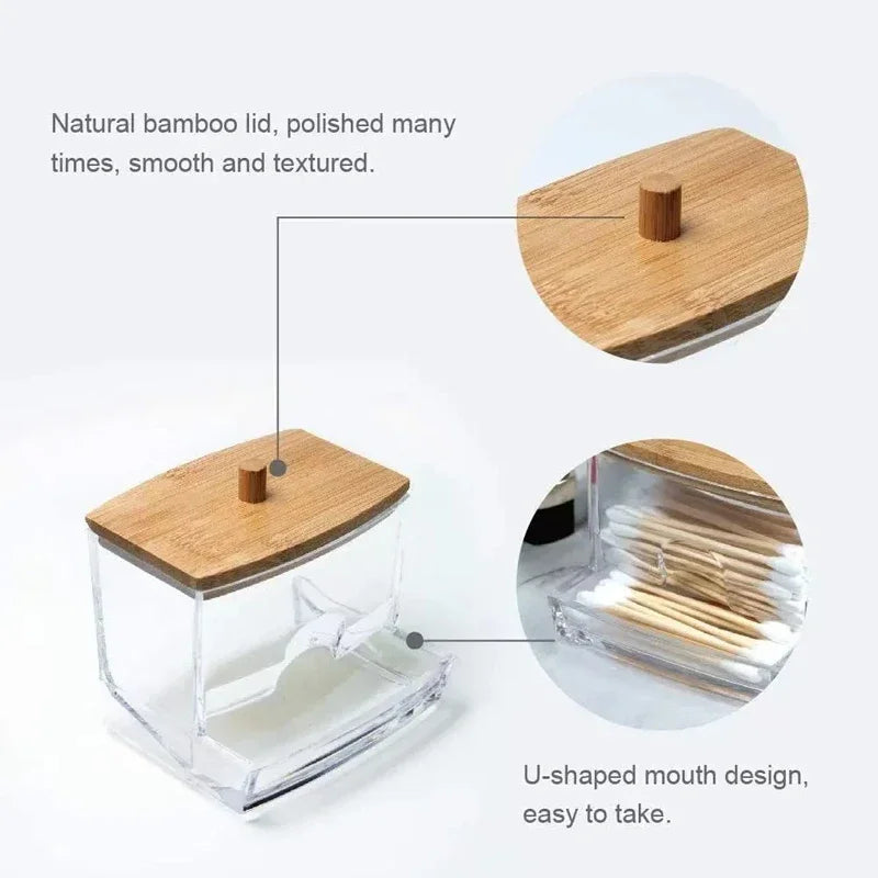 Elegant Bamboo Swab Organizer