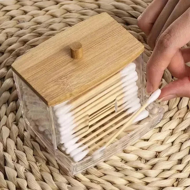 Elegant Bamboo Swab Organizer
