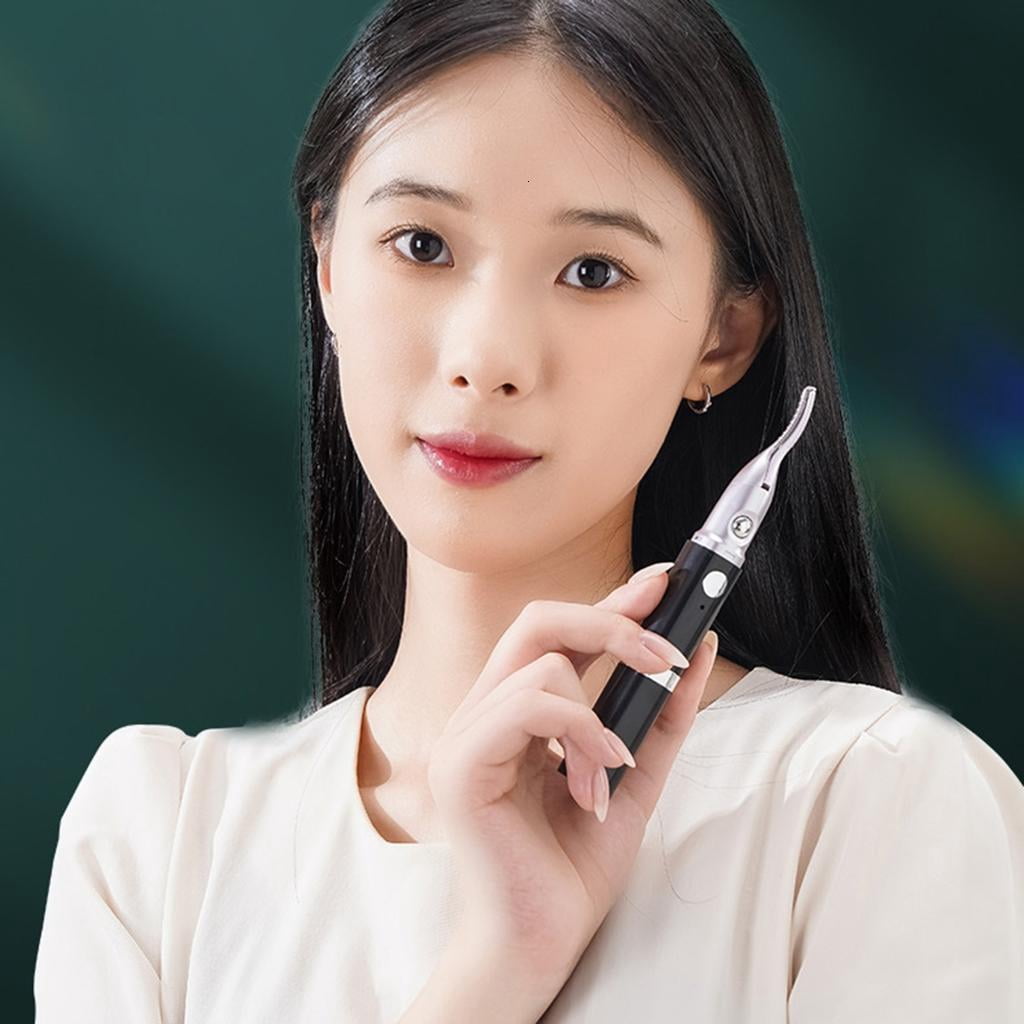 Precise Electric Eyebrow Styler for Women 2 in 1 Epilator Heating Eyelash Curler Noiseless Face Hair Remover